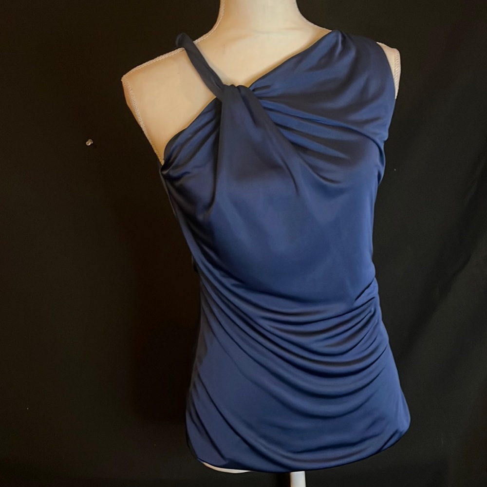 NWT-WHBM 1 sleeve Asym Drape top XS (Dontella Blue)*see offer